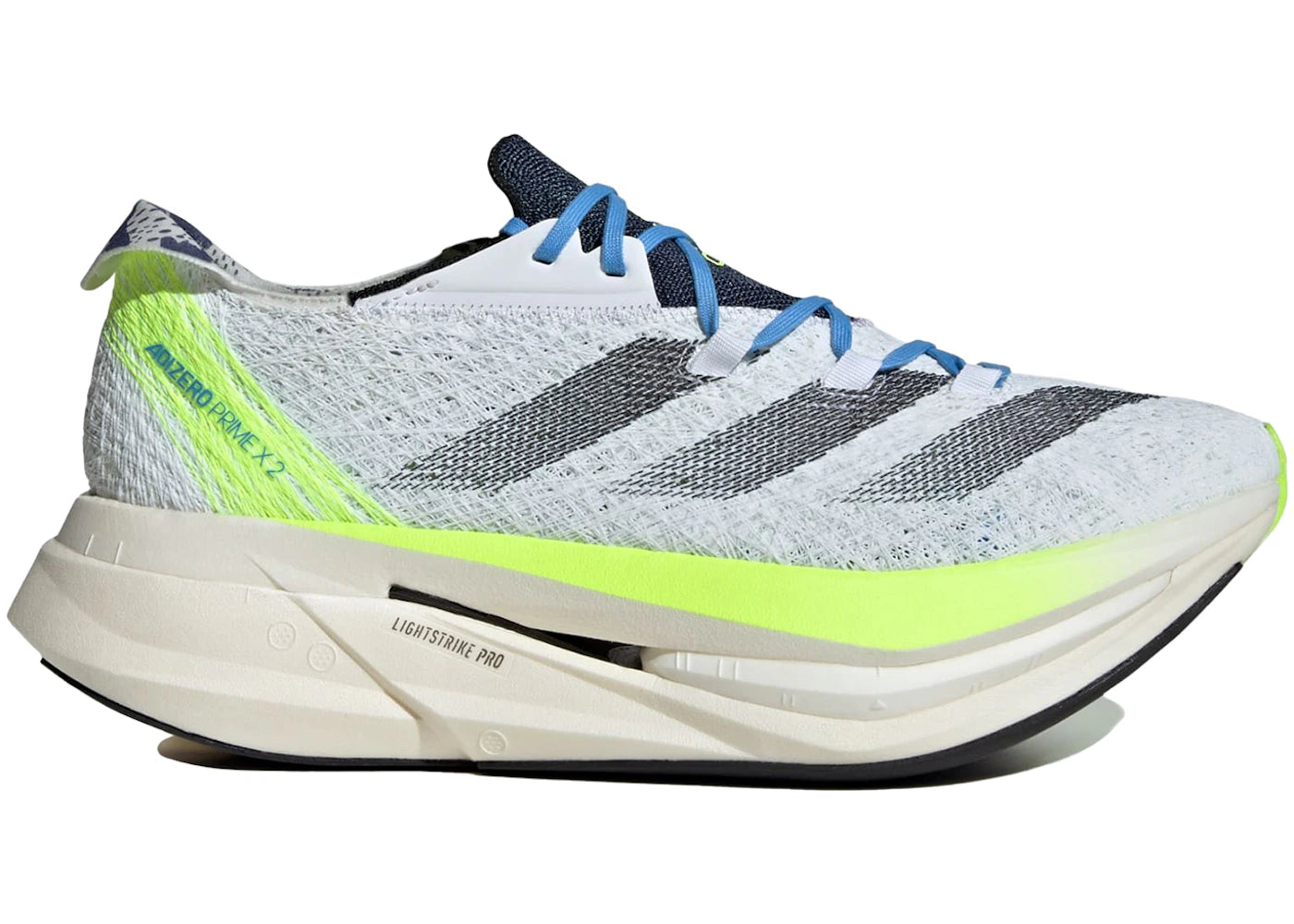 adidas Adizero Prime X 2.0 Strung-Cloud White Wonder Silver Lime