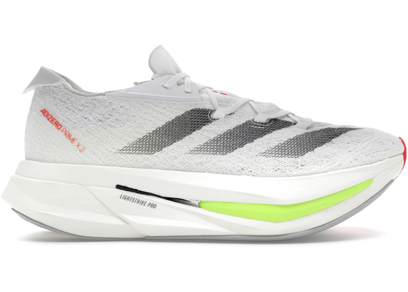 adidas Adizero Prime X 2.0 Strung-White Black Lucid Red