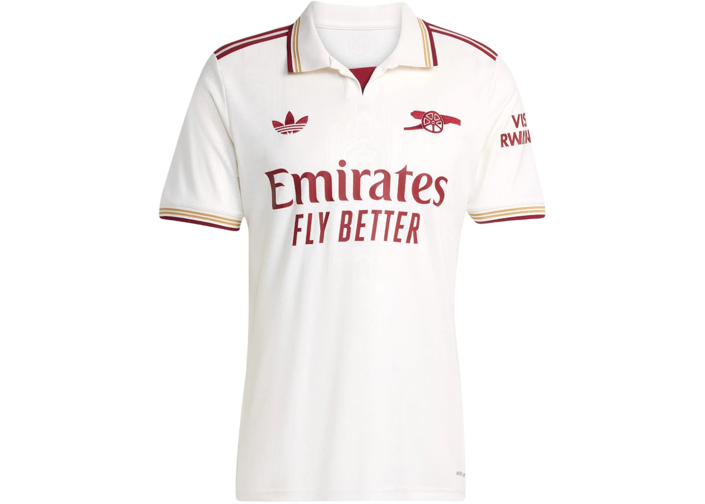 adidas Arsenal 25/26 Third Jersey Cloud White Team Coll Burgundy 2