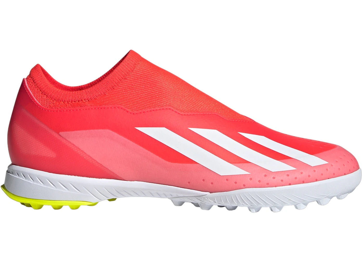adidas Crazyfast League Laceless Turf - Rouge solaire, Blanc nuage, Jaune solaire d'équipe