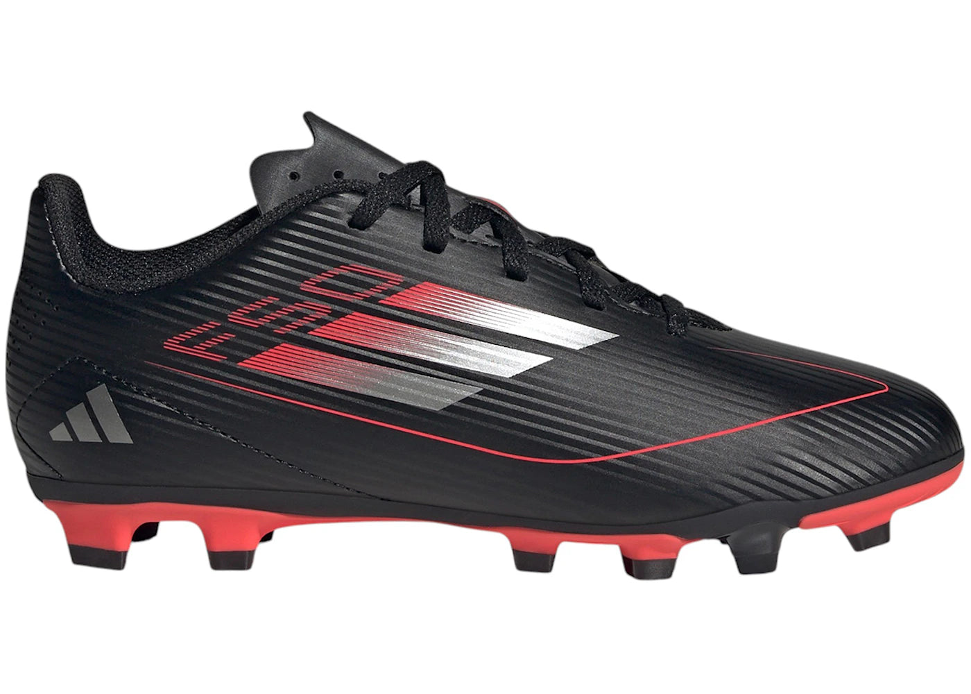 adidas F50 Club FG/MG-Core Black Iron Metallic Lucid Red (Kids)