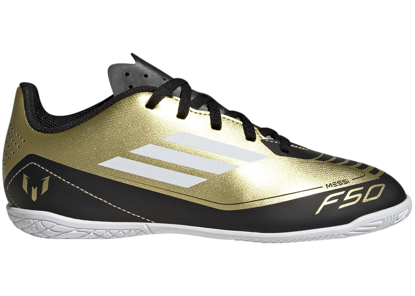 adidas F50 Club Indoor-Messi Gold Metallic Cloud White Core Black (GS)