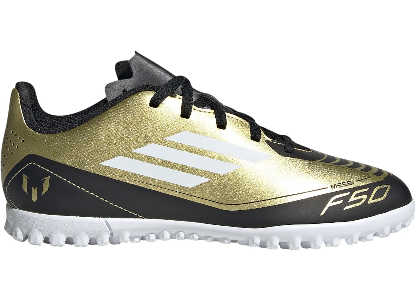 adidas F50 Club Turf-Messi Gold Metallic Cloud White Core Black (GS)