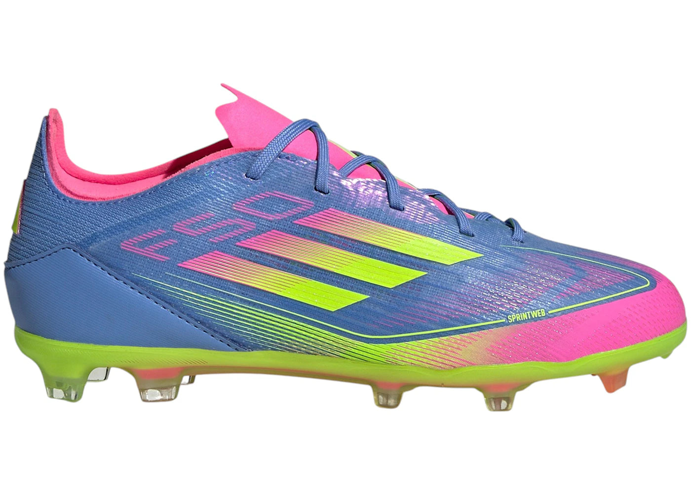 adidas F50 Elite FG-Blue Fusion Lucid Lemon Lucid Pink (Kids)