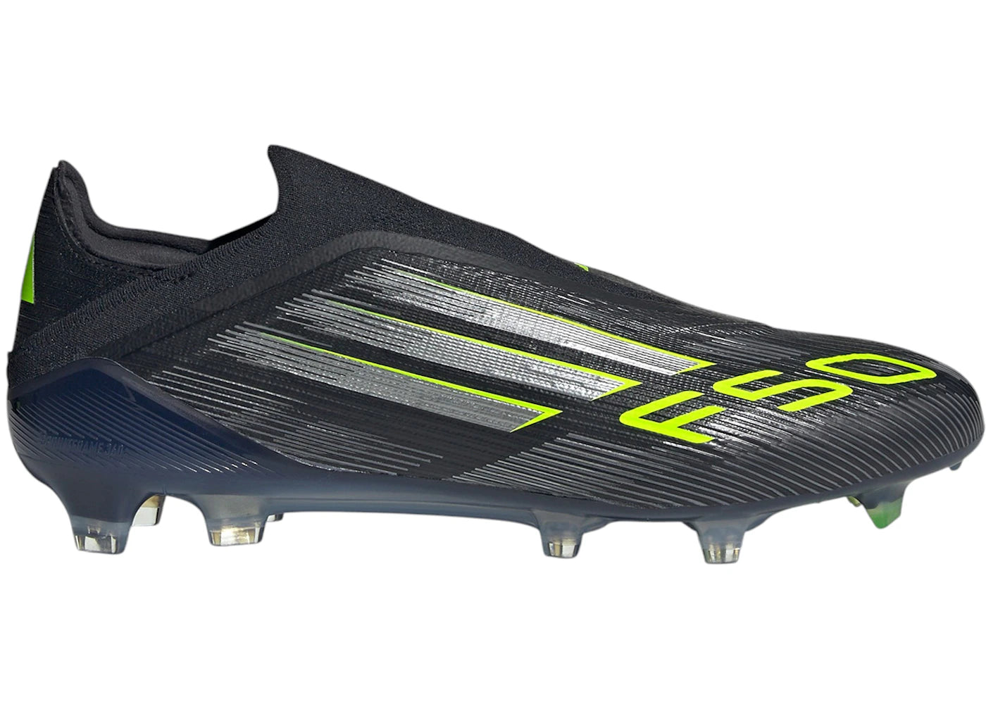 adidas F50 Elite Laceless FG-Core Noir Fer Métallisé Citron Lucide