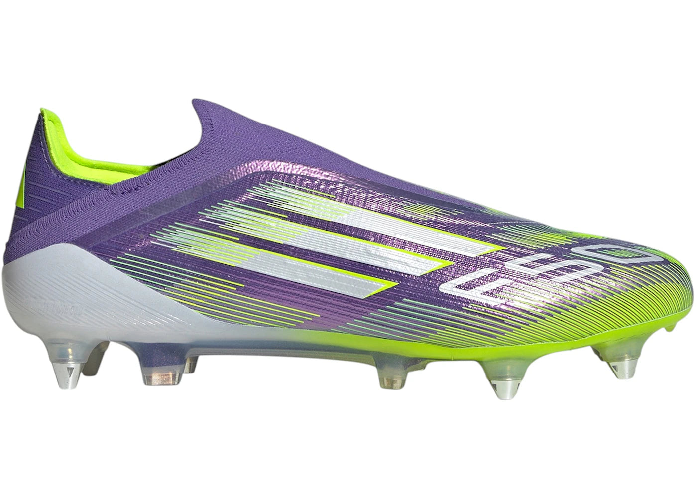 adidas F50 Elite Laceless SG - Violet Rush, Blanc Nuage, Citron Lucide