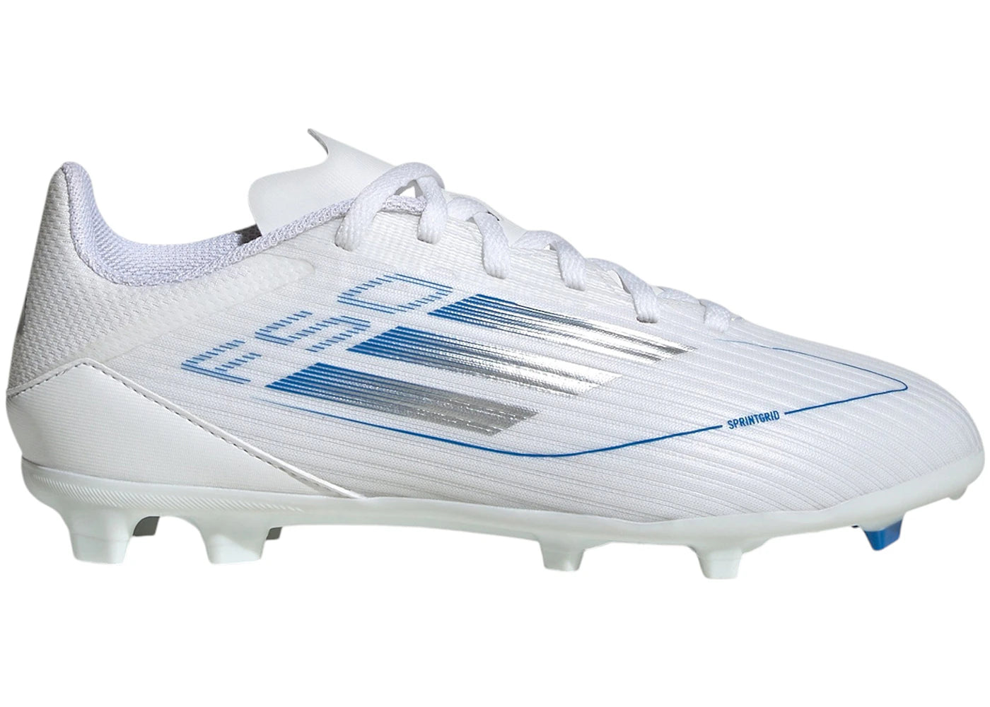 adidas F50 League FG/MG-Cloud White Silver Metallic (Kids)