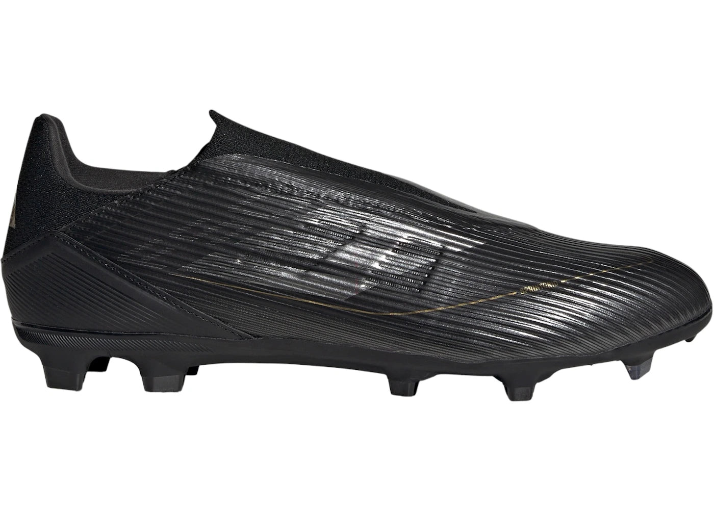 adidas F50 League Laceless Firm/Multi-Ground-Core Black Iron Metallic Gold Metallic