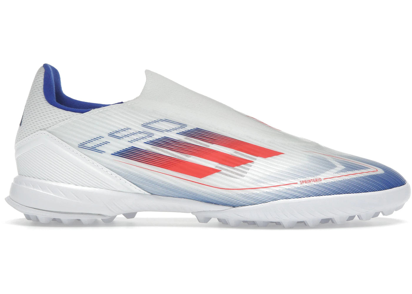 adidas F50 League Laceless Turf-Cloud White Solar Red Lucid Blue