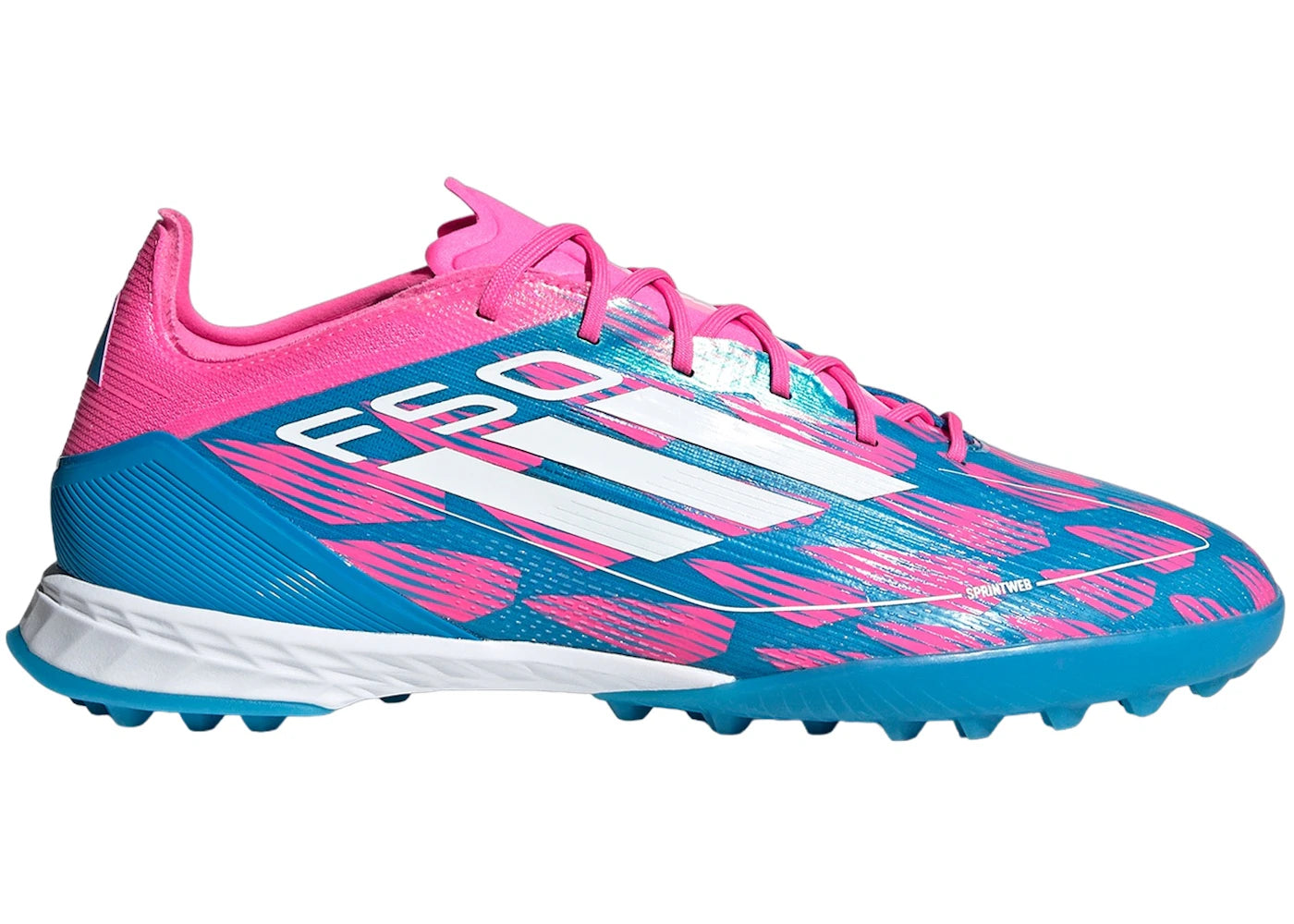 adidas F50 Pro Turf - Bleu solaire, Blanc nuage, Rose solaire