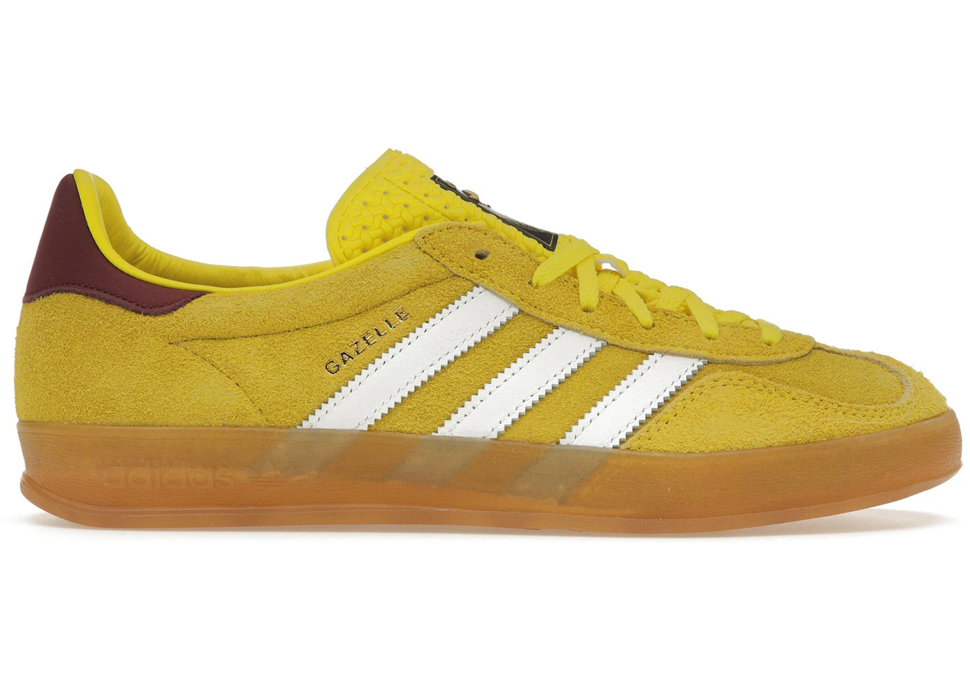 adidas Gazelle Indoor-Bright Yellow Collegiate Burgundy (Women's)