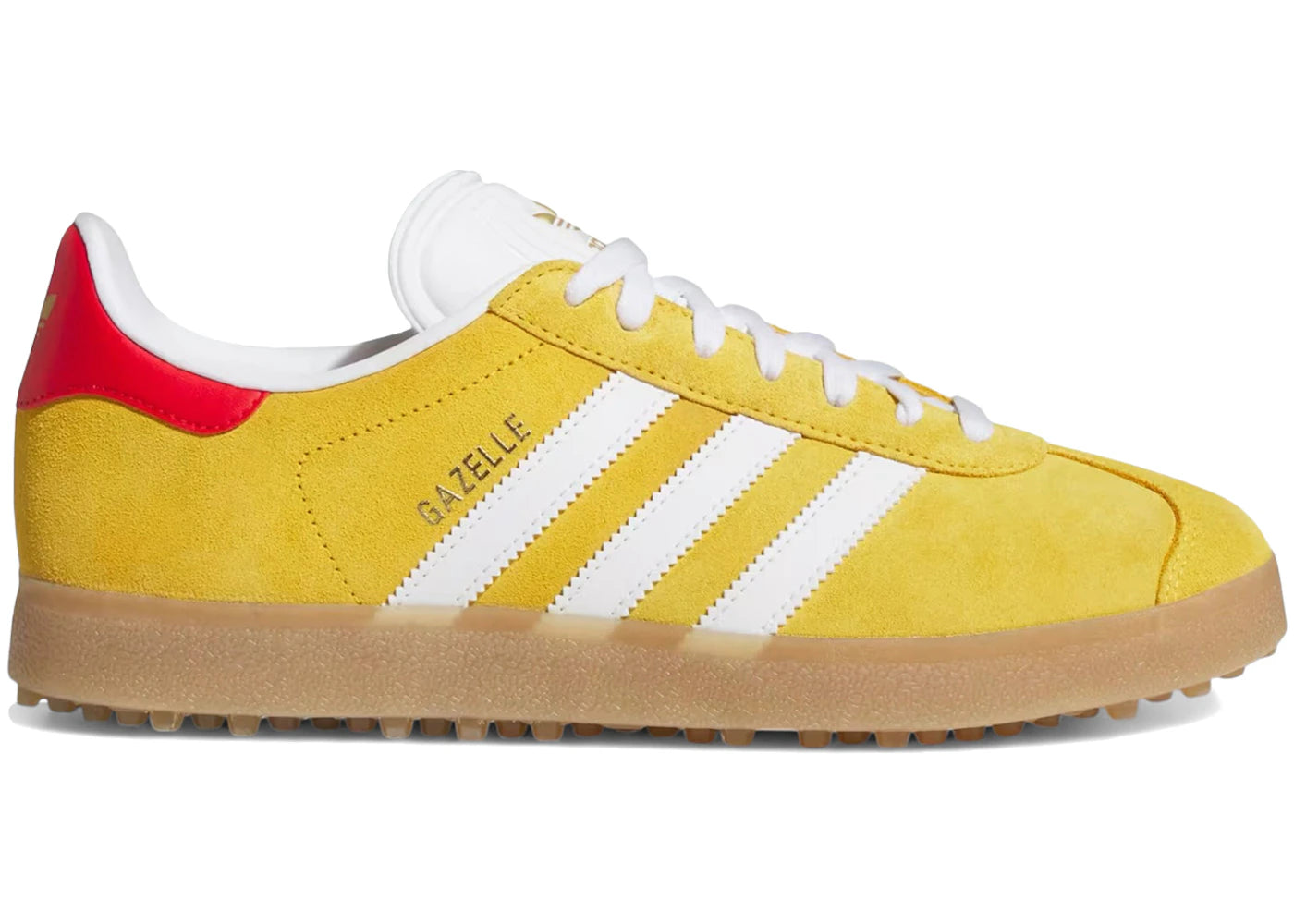 adidas Gazelle Spikeless Golf-Bold Gold White Better Scarlet
