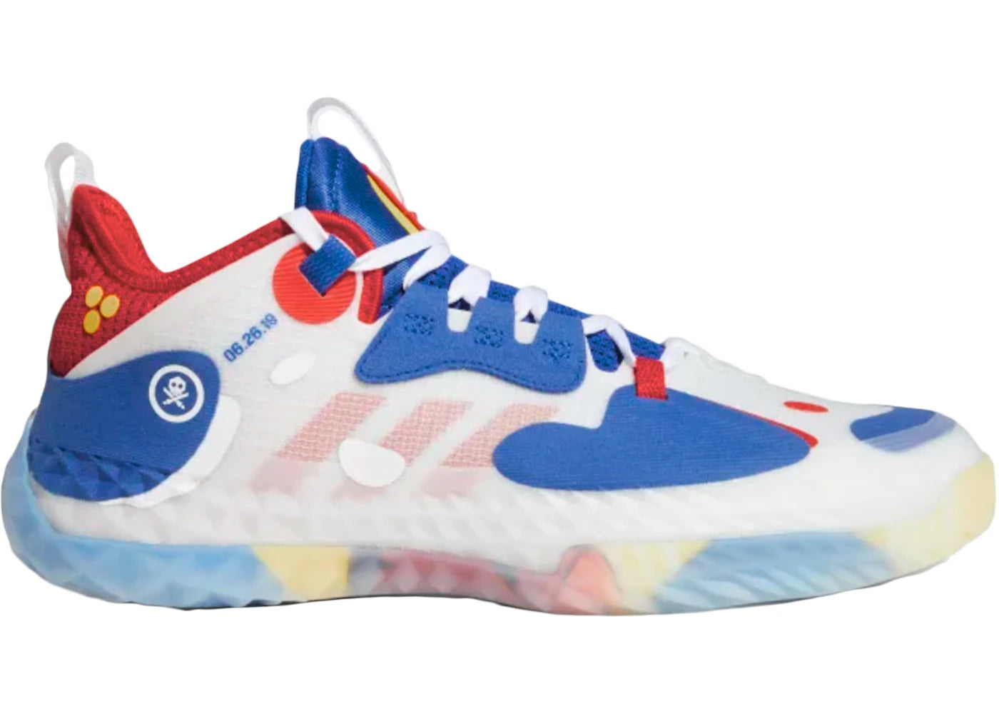 adidas Harden Vol. 5 Futurenatural - Blanc nuage, Bleu royal, Rouge vif