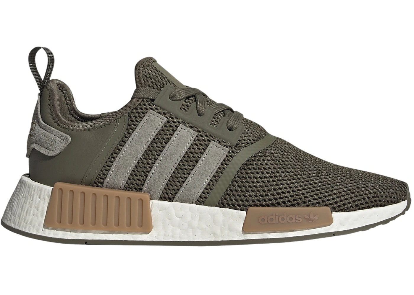 adidas NMD R1-Olive Strata Silver Pebble Cloud White