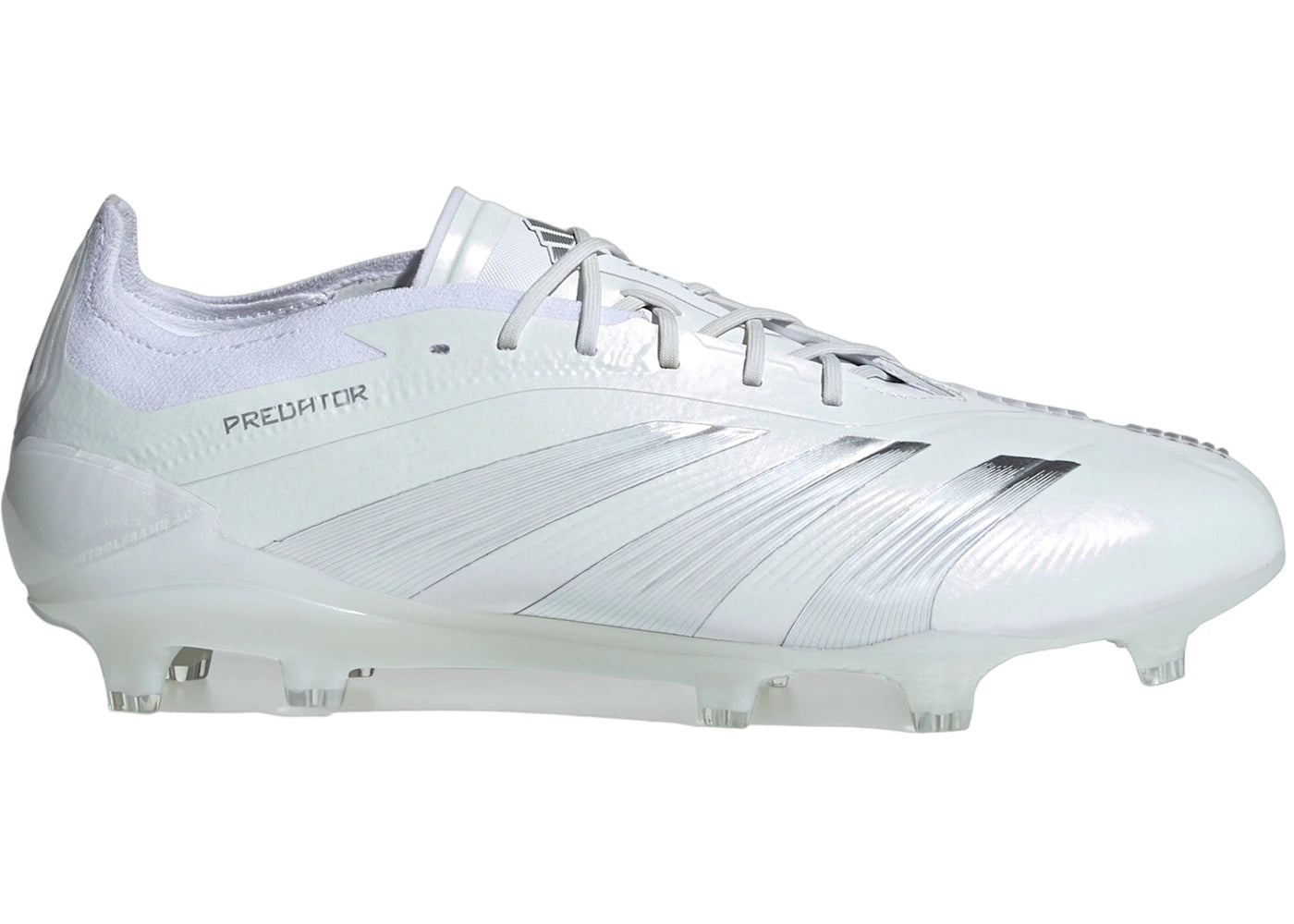 adidas Predator 24 Elite Low FG-Cloud White Silver Metallic