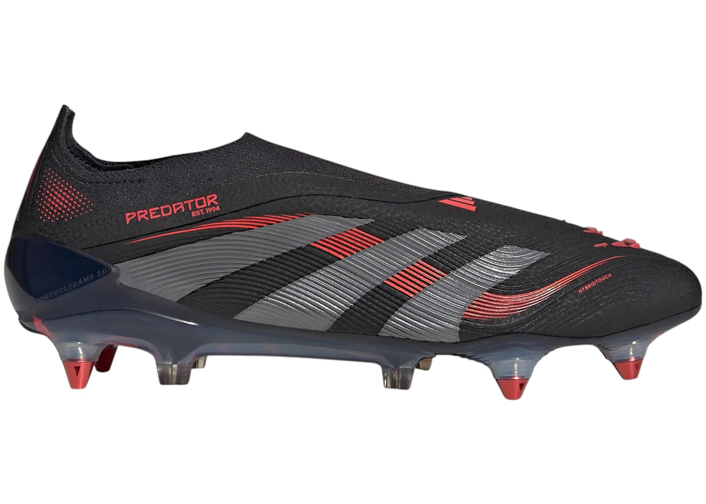 adidas Predator Elite Laceless SG-Core Black Gray Four Lucid Red
