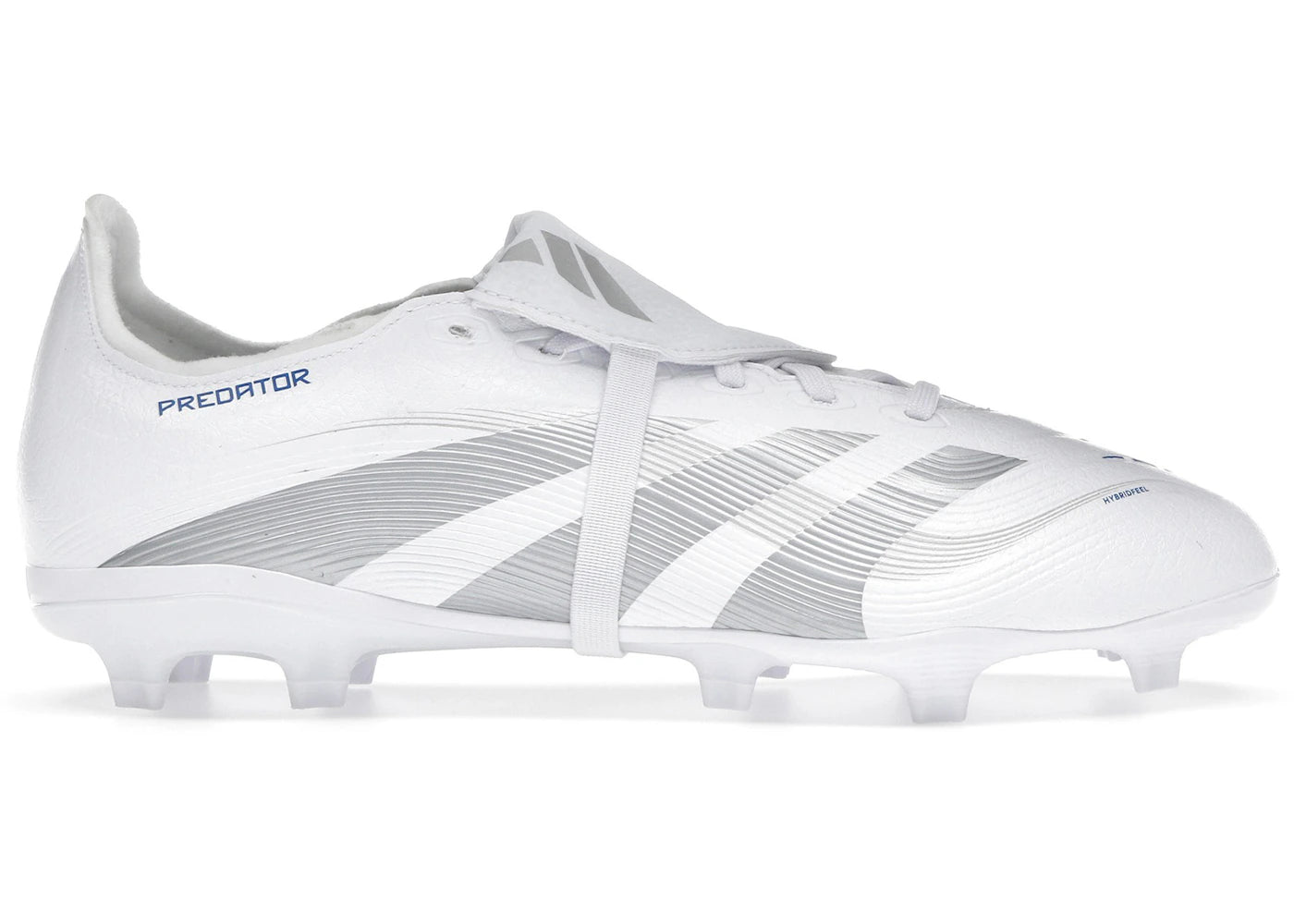 adidas Predator League Fold-Over Tongue FG/MG-Cloud White Silver Metallic Bright Royal
