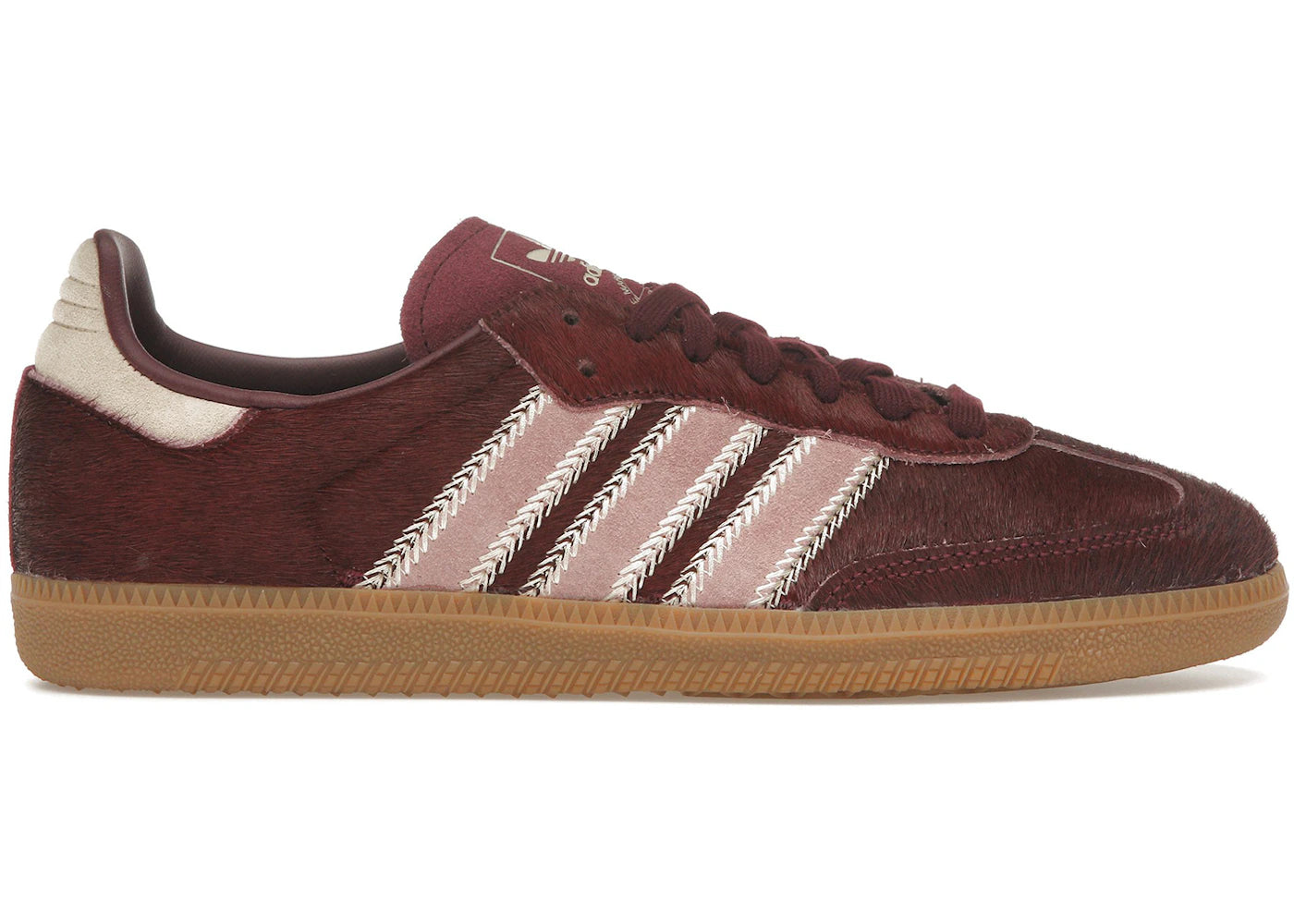 adidas Samba OG-Maroon Sand Strata Pony (Women's)