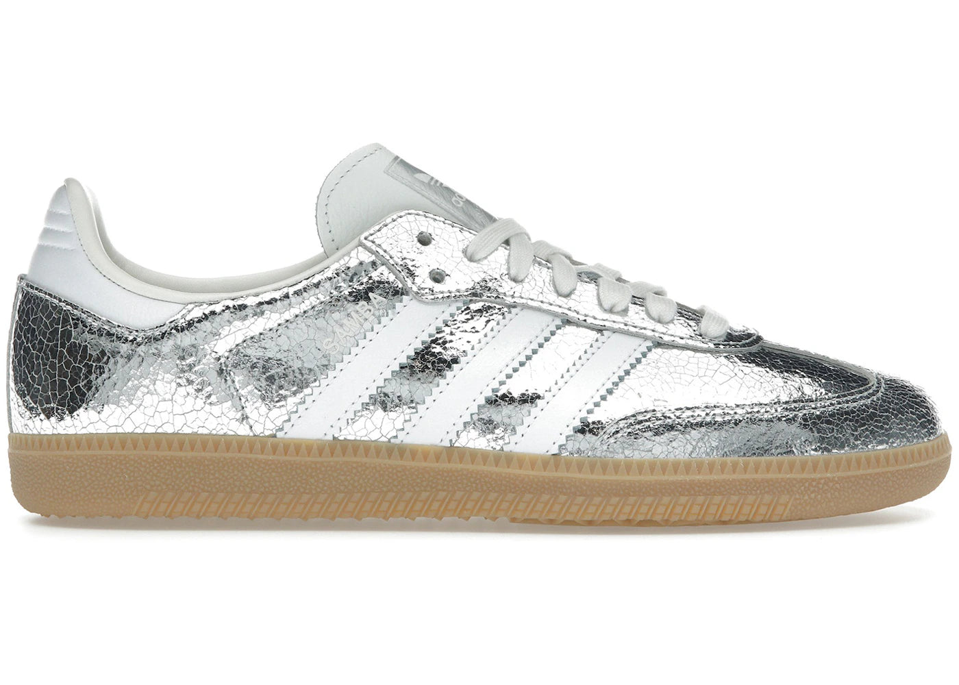 adidas Samba OG-Silver Metallic Cracked Leather (Women's)