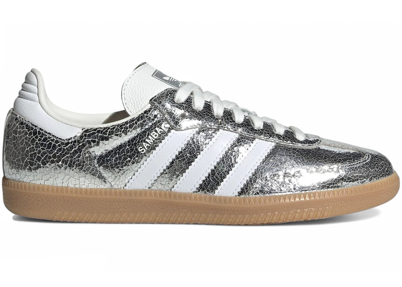 adidas Samba OG-Silver Metallic Cracked Leather (Women's)