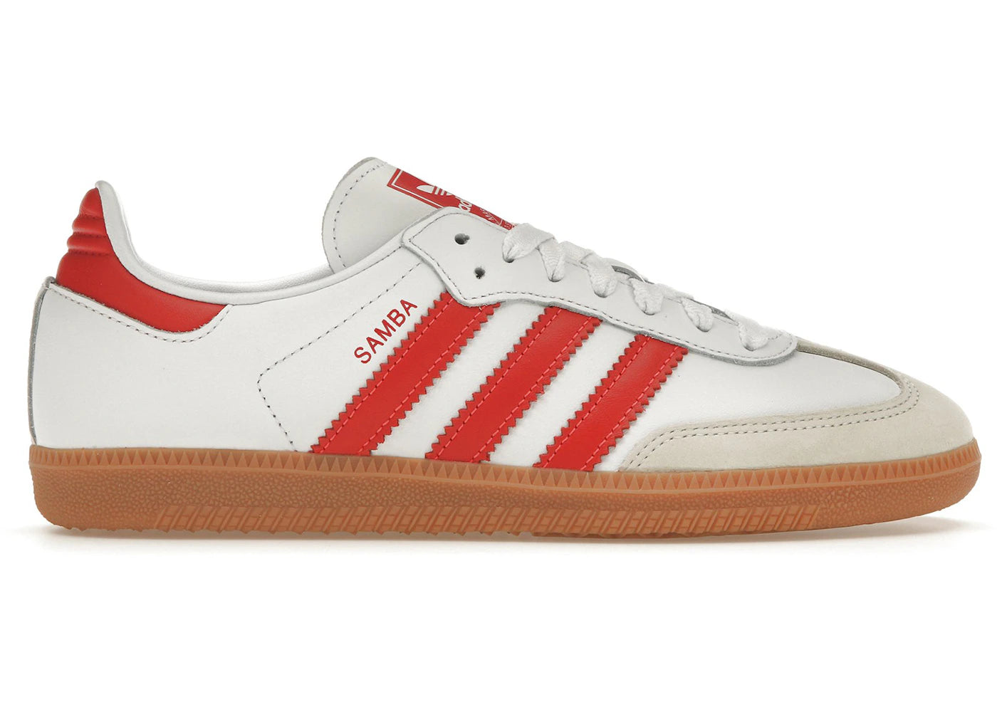 adidas Samba OG-White Solar Red Gum (Women's)