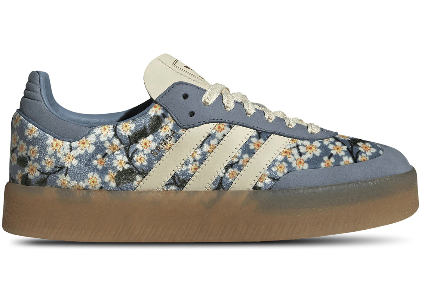 adidas Sambae-Liberty London Floral Embroidery Blue Cream White (Women's)