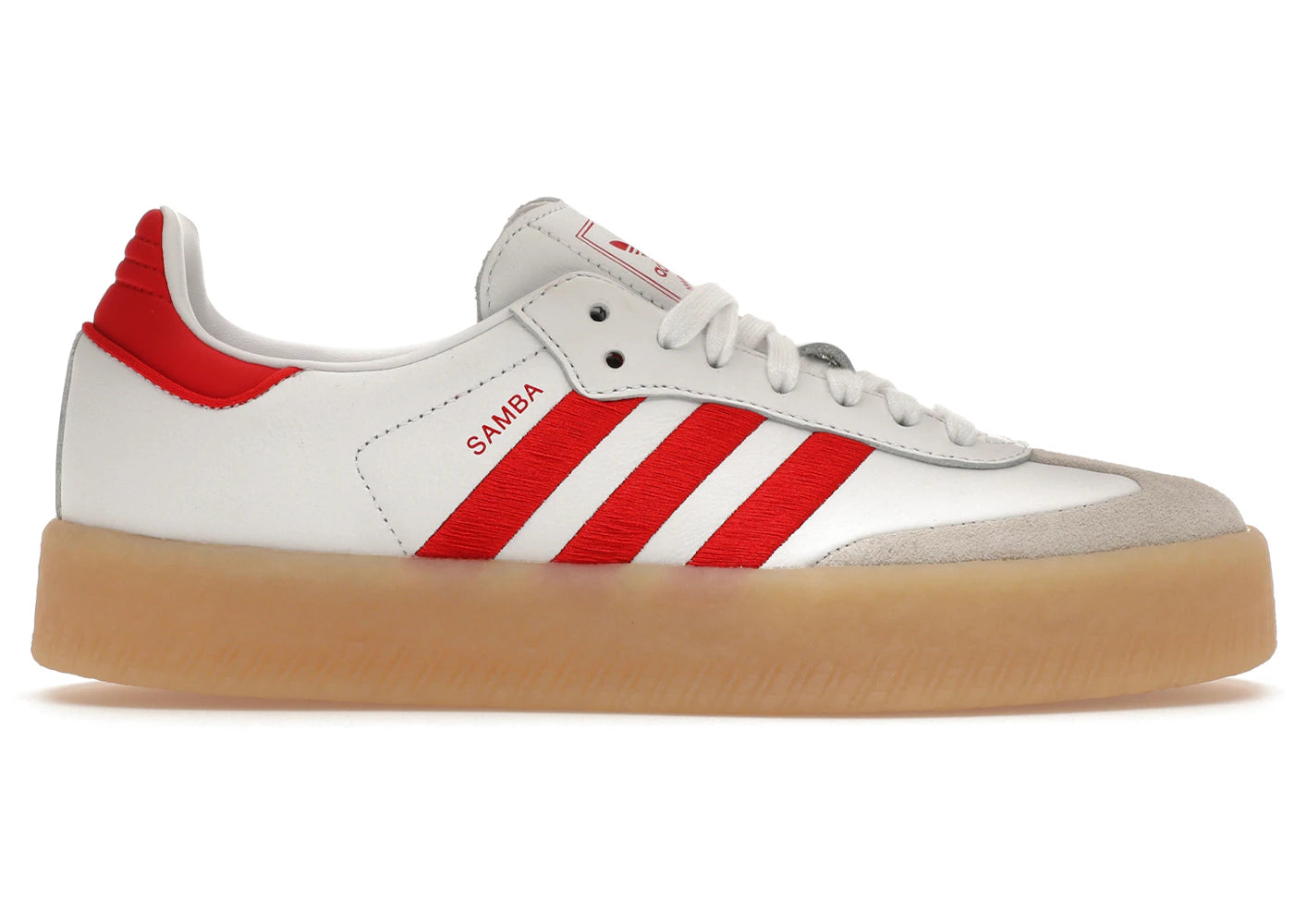 adidas Sambae-White Better Scarlet Gum (Femme)