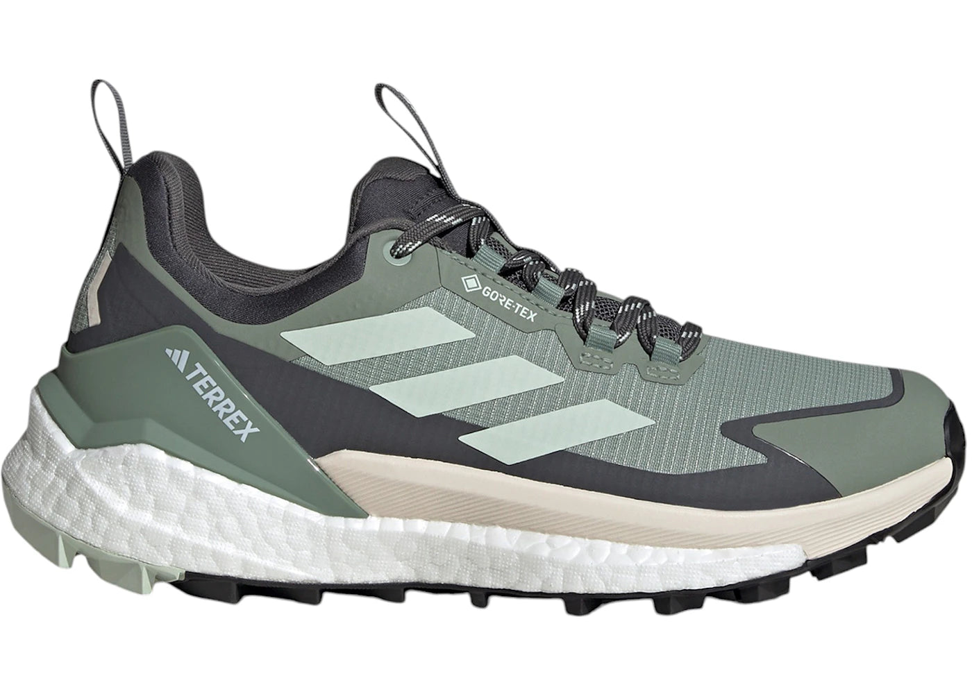 adidas Terrex Free Hiker 2.0 Low Gore-Tex Silver Green Linen Green Grey Six - main view