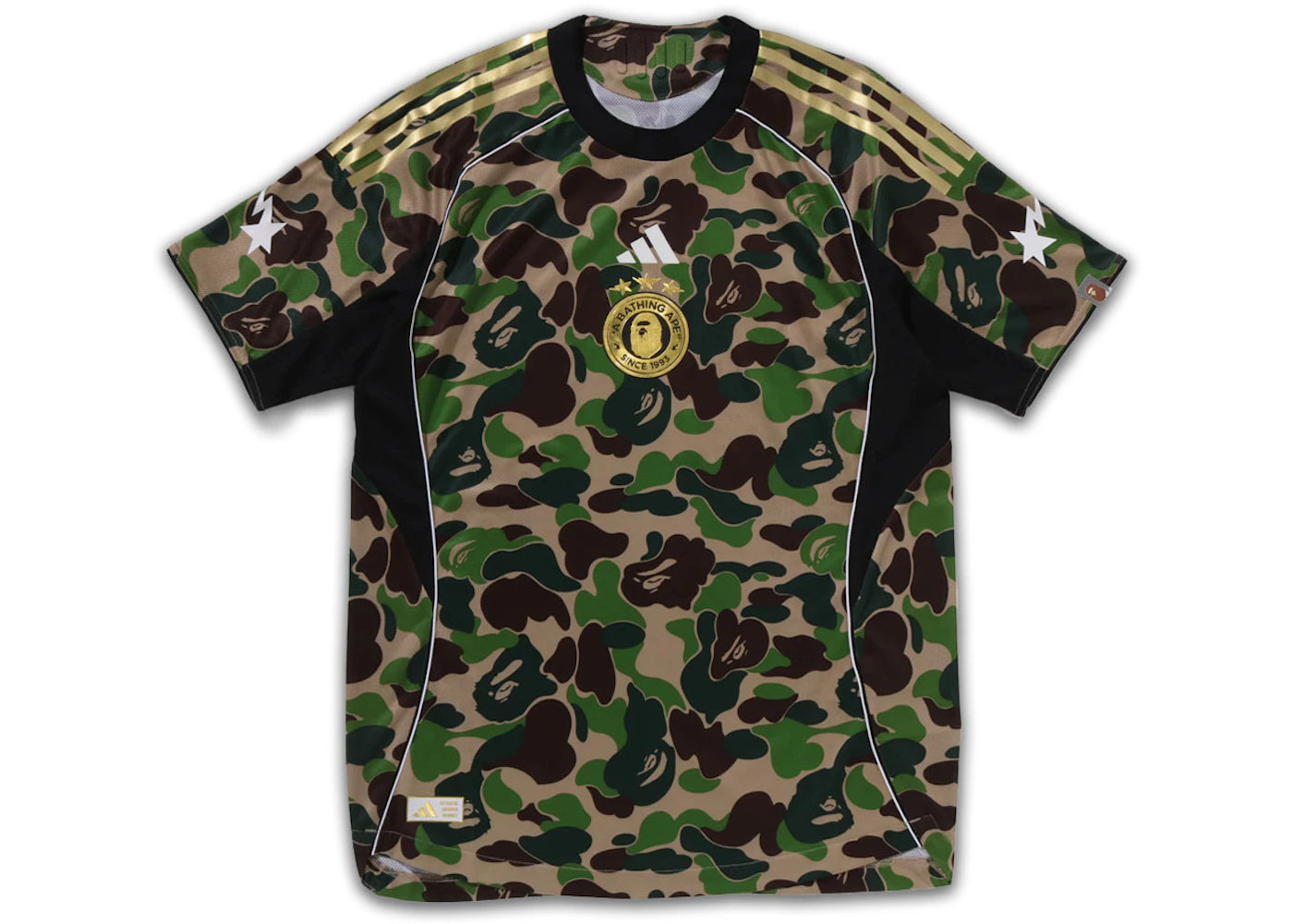 adidas x BAPE Football Graphic Slim Jersey T-shirt-Green