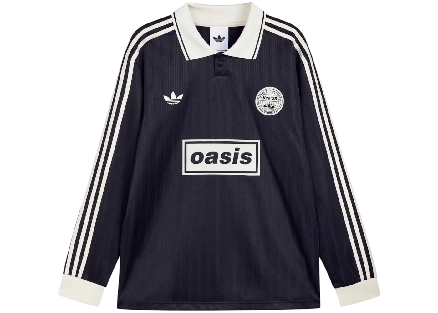 adidas x Oasis Tour Jacquard Stripe L/S Jersey Black/Cream White