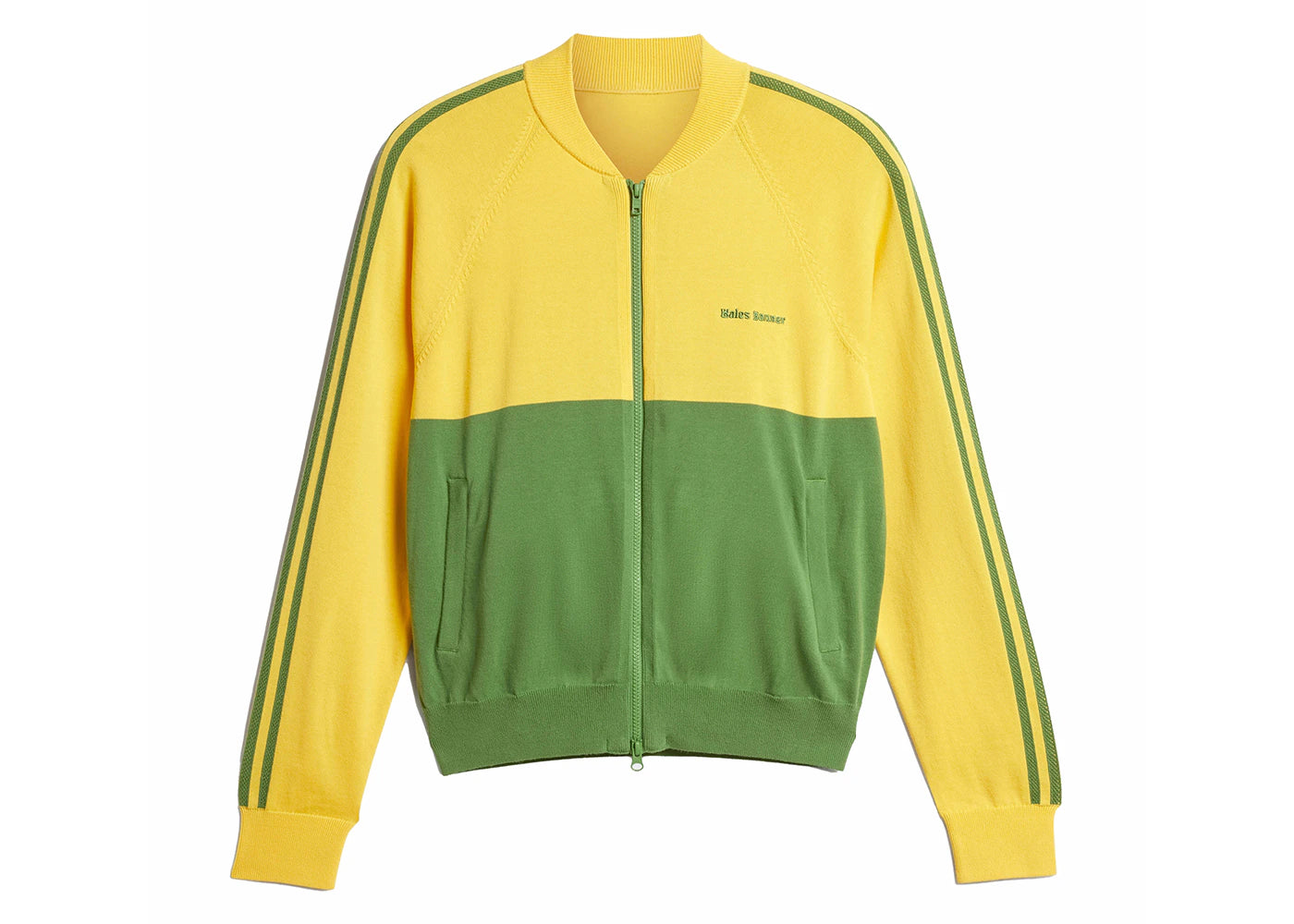adidas x Wales Bonner Nylon Knit Track Top-Bold Gold/Crew Green