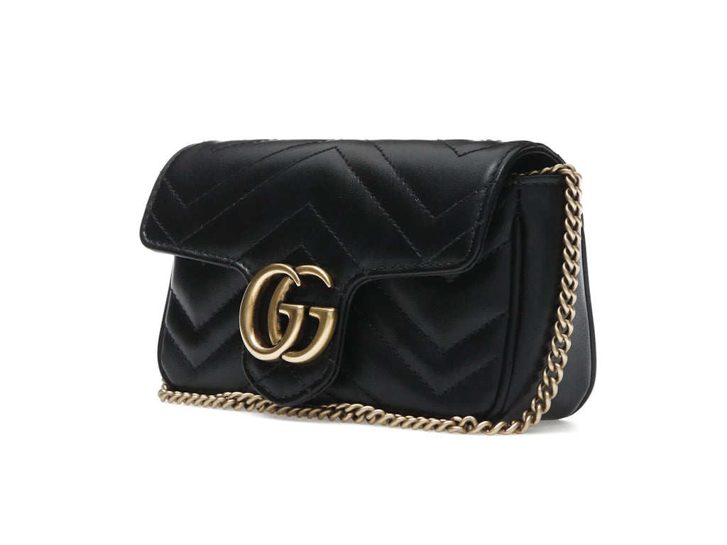 Gucci GG Marmont Matelasse Super Mini Bag Black - alternate angle 2