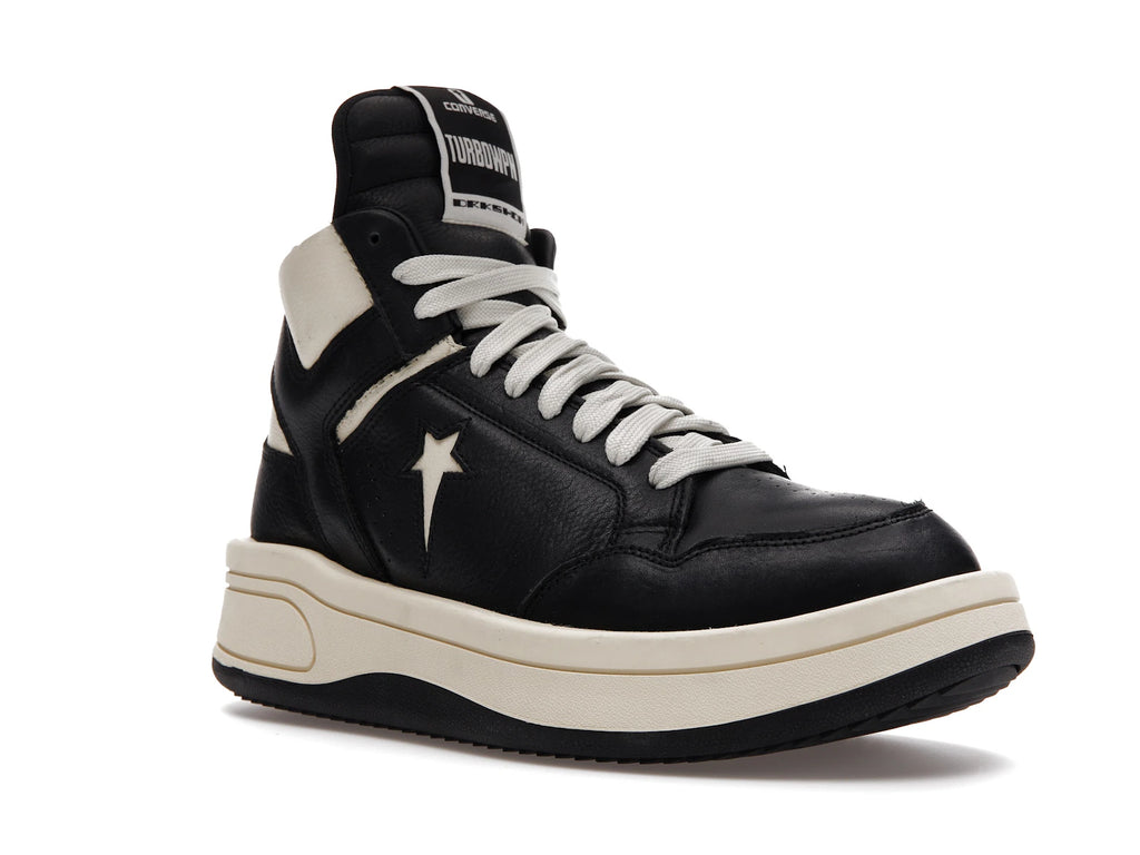 Converse TURBOWPN Mid Rick Owens DRKSHDW Black Cloud Cream - alternate angle 2