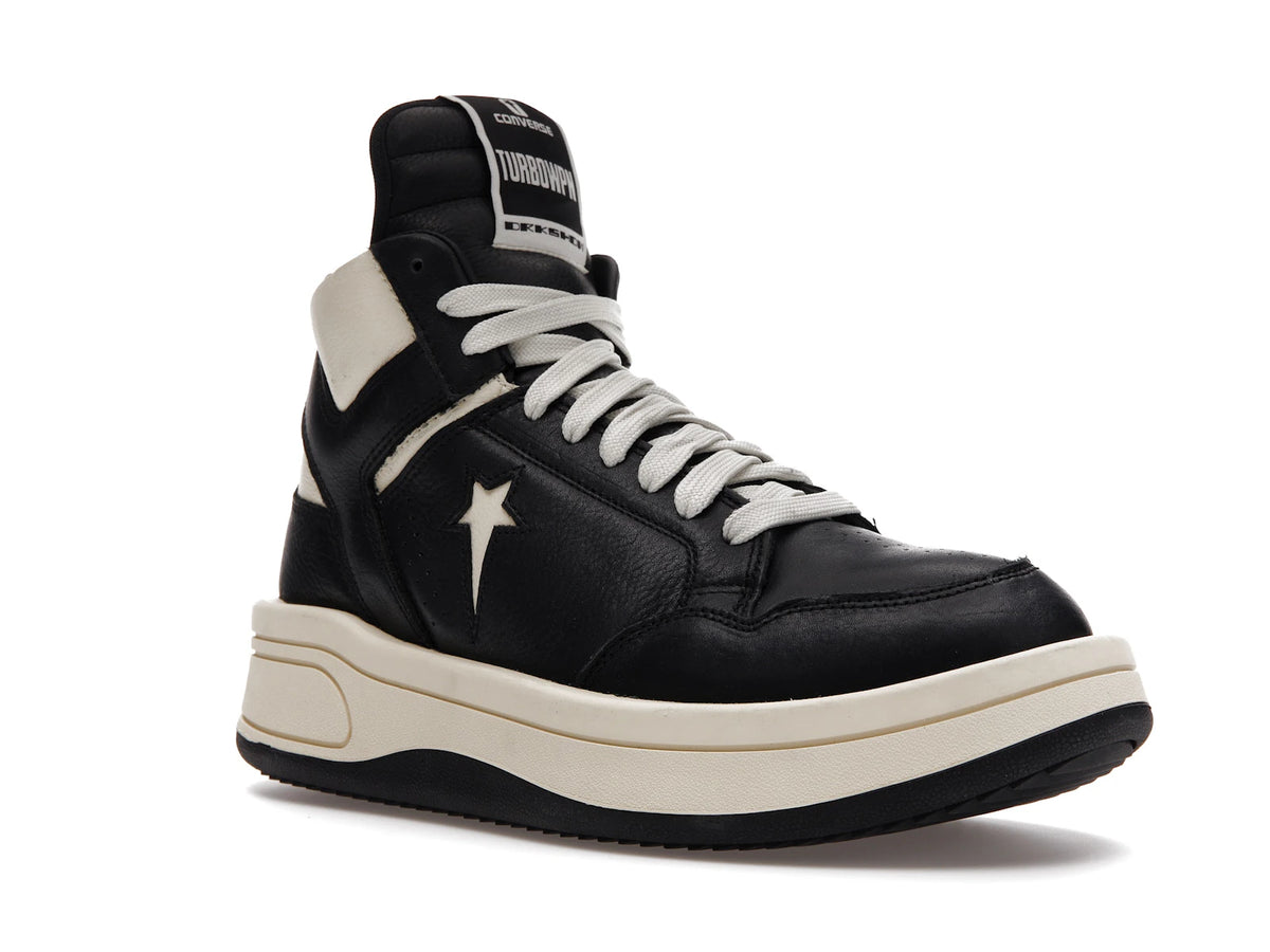Converse TURBOWPN Mid Rick Owens DRKSHDW Black Cloud Cream - alternate angle 2