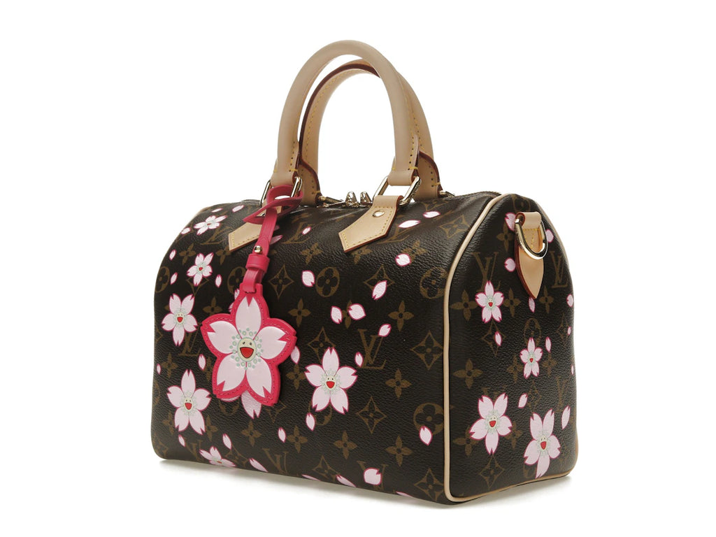 Louis Vuitton x Takashi Murakami Cherry Blossom Speedy Bandouliere 25 Sakura Brown - alternate angle 2