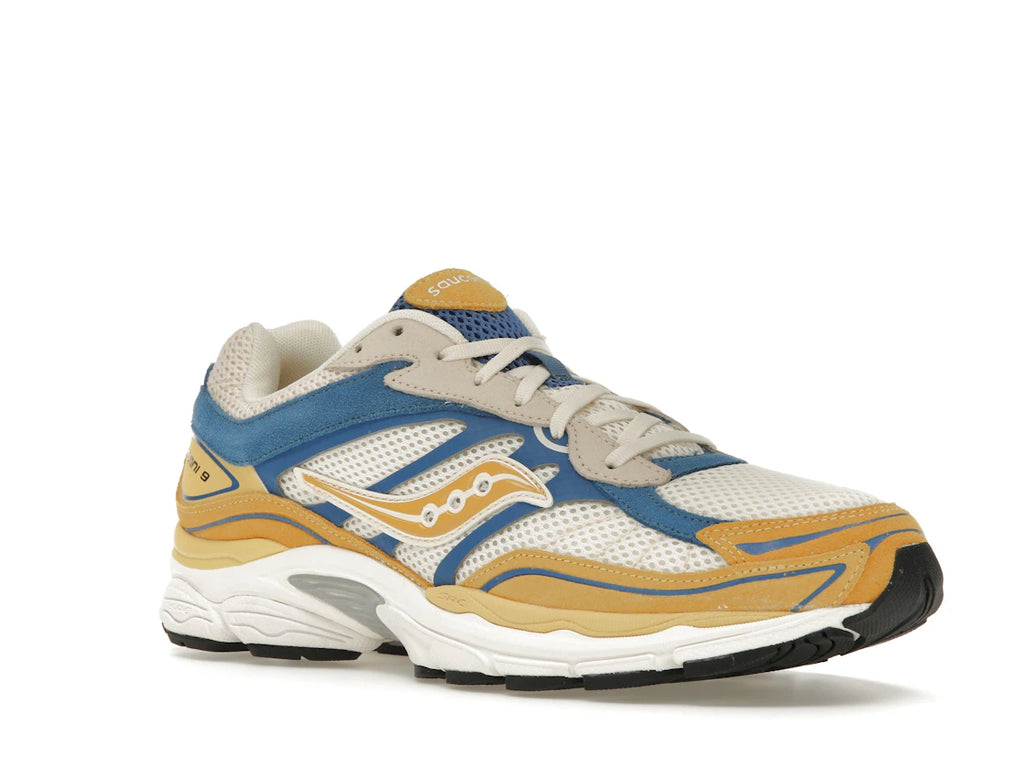Saucony ProGrid Omni 9 Premium Cream Yellow Royal Blue - alternate angle 2