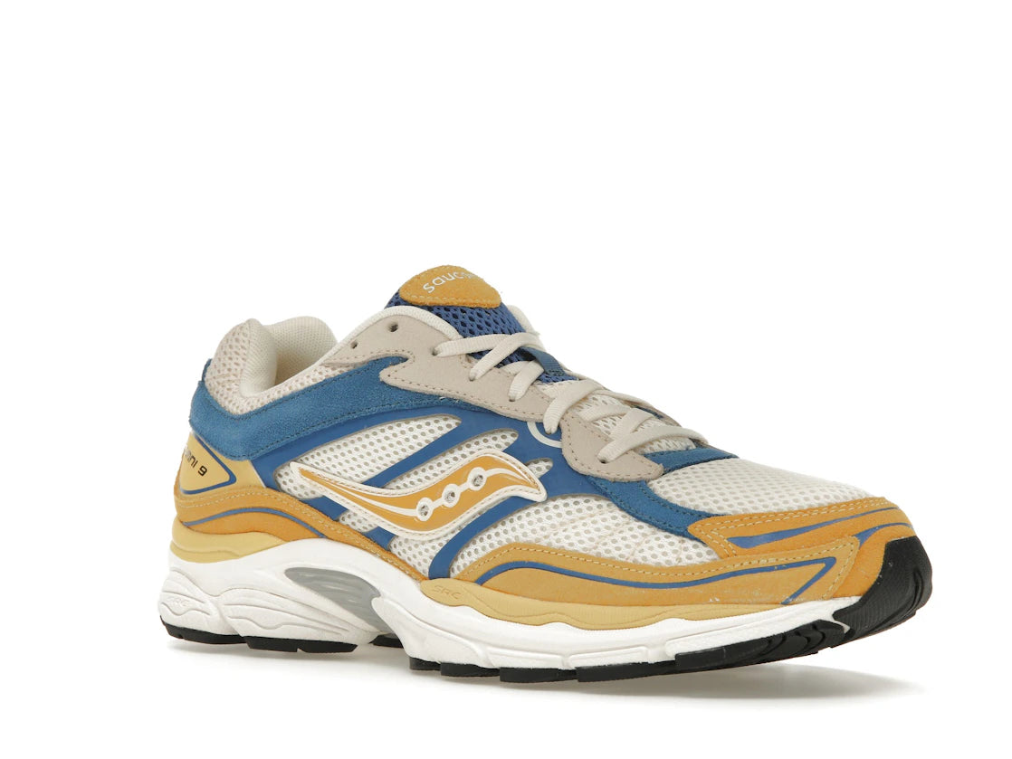 Saucony ProGrid Omni 9 Premium Cream Yellow Royal Blue - alternate angle 2