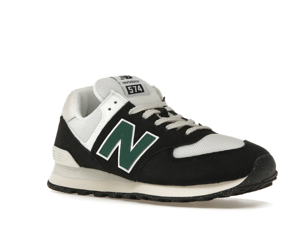 New Balance 574 Black White Marsh Green