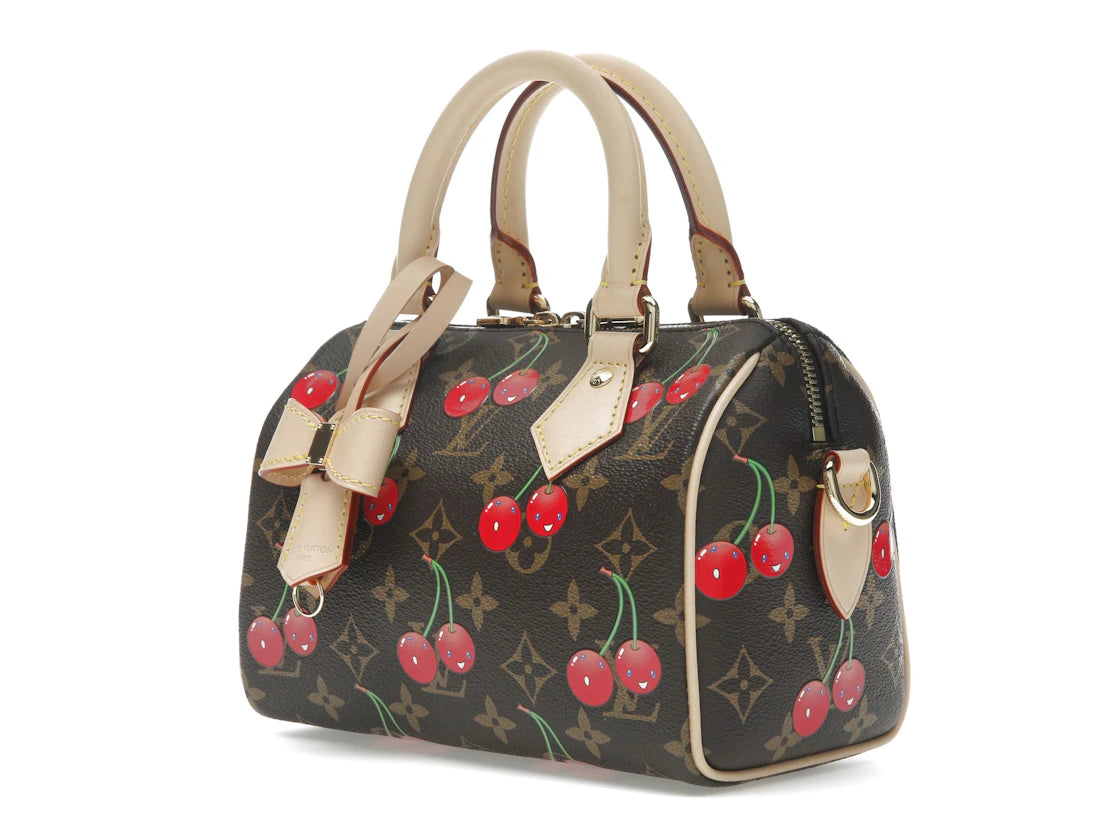 Louis Vuitton x Takashi Murakami Cherry Speedy Bandouliere 20 Brown Monogram - alternate angle 2