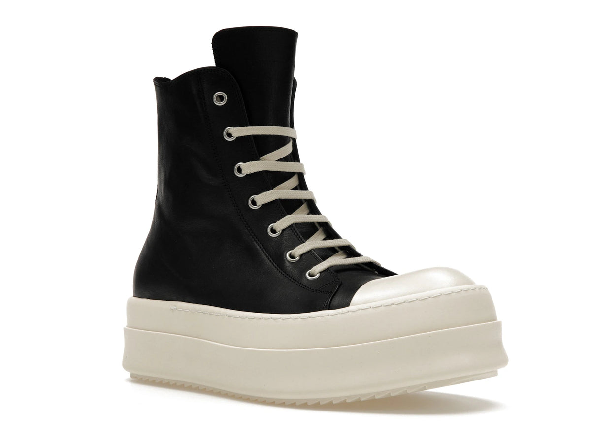 Rick Owens Mega Bumper Leather Sneakers Black Milk - alternate angle 2