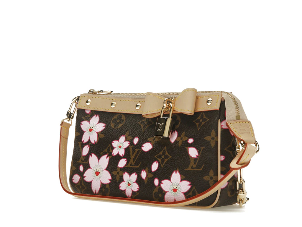 Louis Vuitton x Takashi Murakami Cherry Blossom Pochette Accessoires Sakura Brown - alternate angle 2
