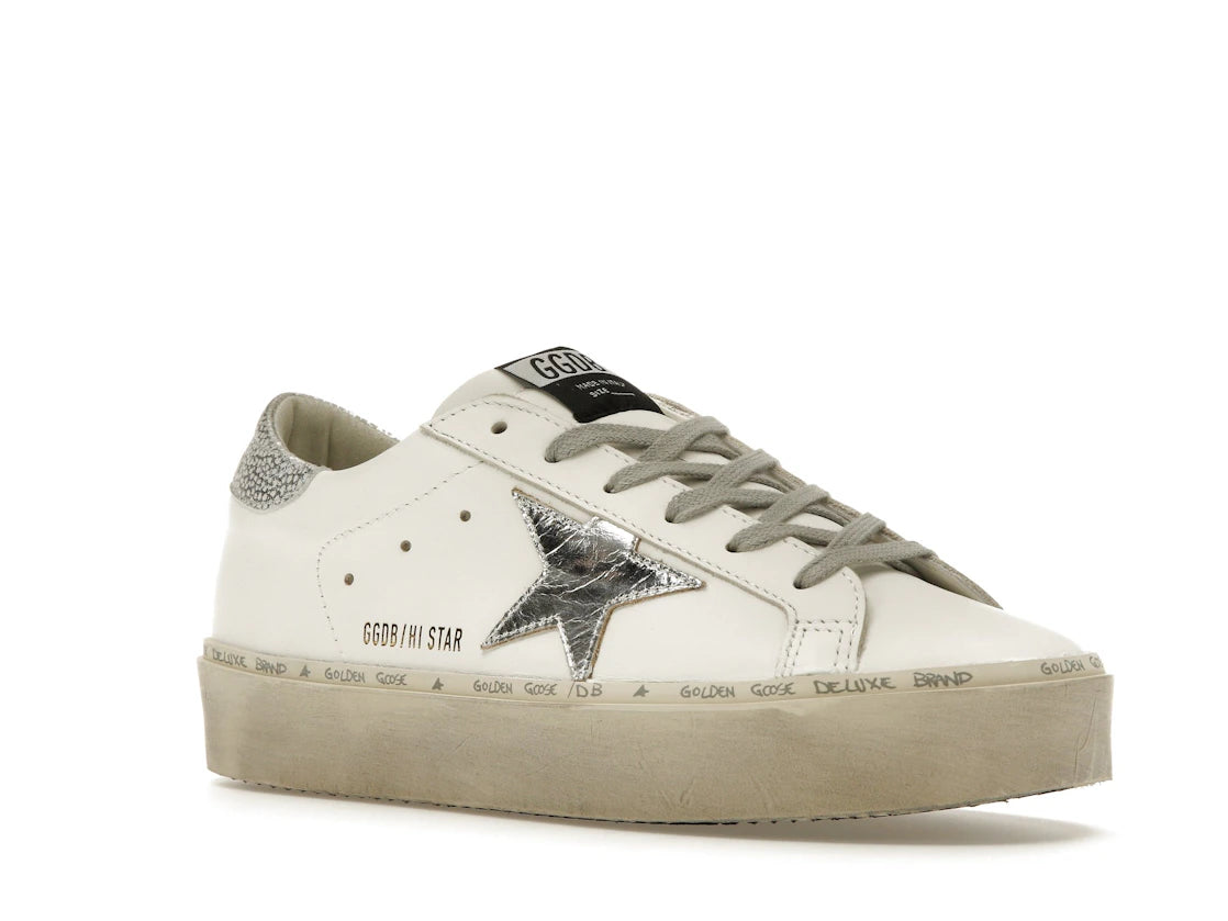 Golden Goose Hi Star White Silver