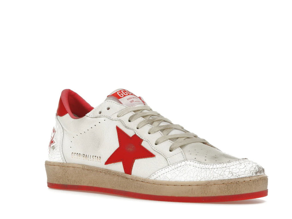 Golden Goose Ball-Star Low White Red