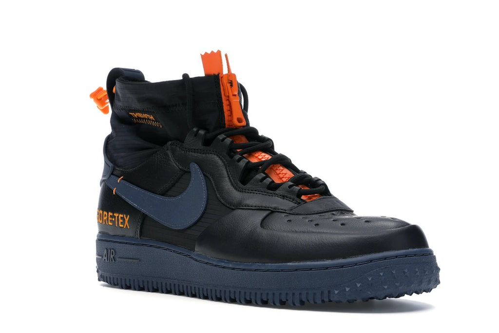 Nike Air Force 1 Winter Gore-Tex Black Bright Ceramic Thunder Blue - alternate angle 2