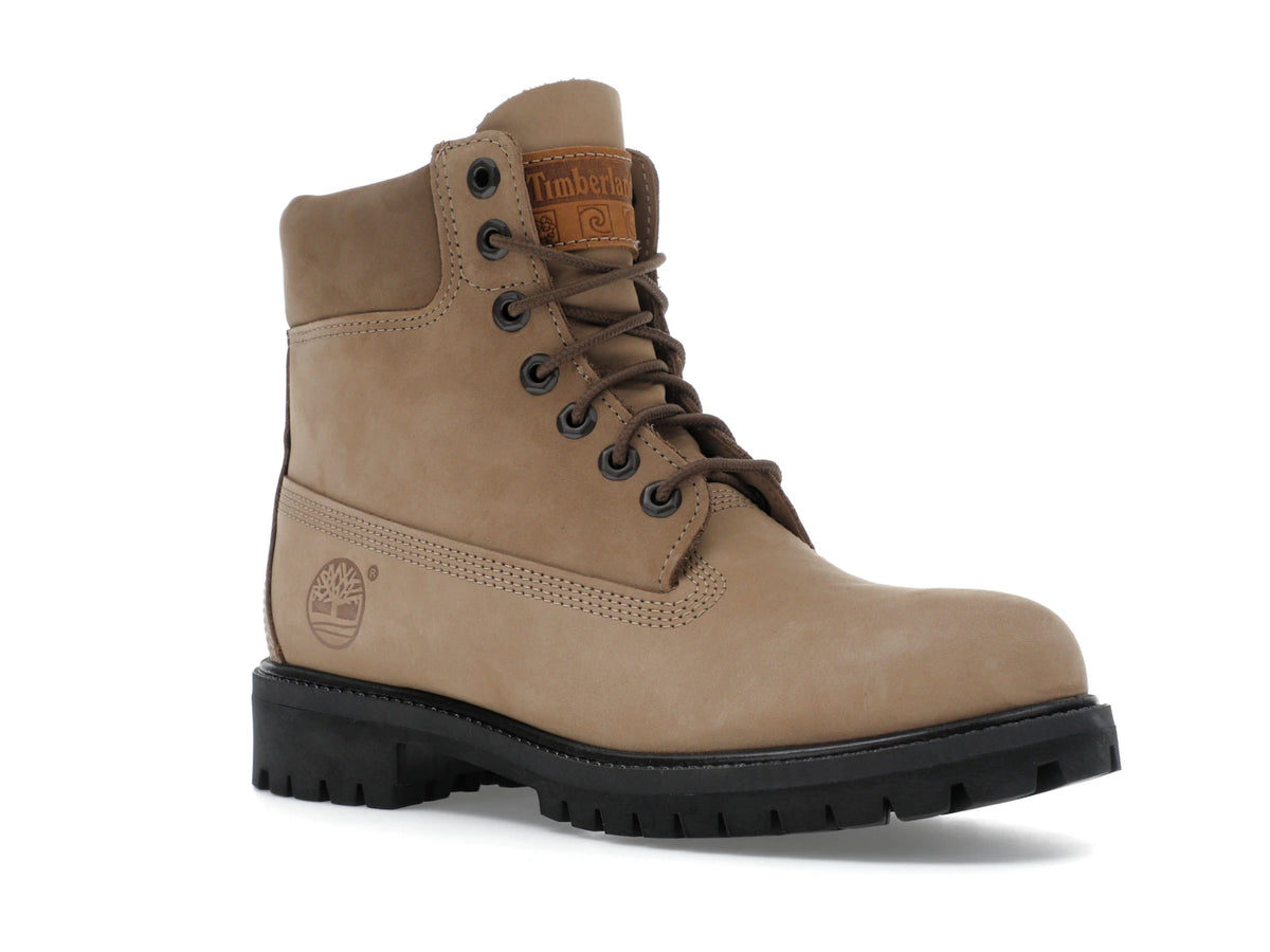 Timberland 6 Inch Premium Waterproof Boot Beige Nubuck - alternate angle 2