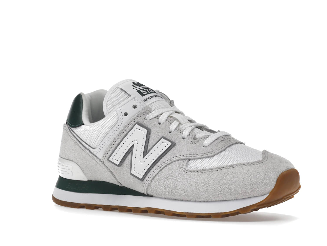 New Balance 574 White Green Gum