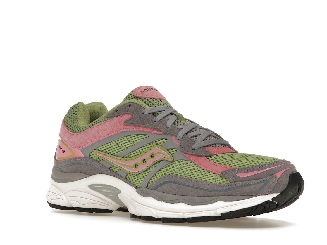 Saucony ProGrid Omni 9 Premium Grey Green Pink - alternate angle 2