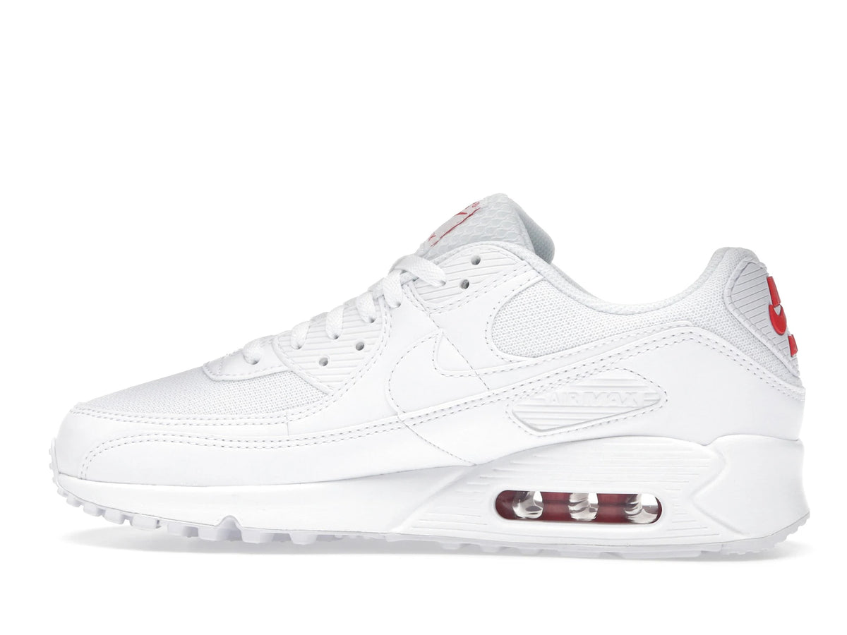 Nike Air Max 90 White Light Crimson - alternate angle 1