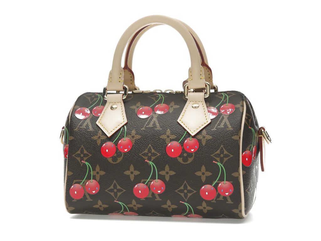 Louis Vuitton x Takashi Murakami Cherry Speedy Bandouliere 20 Brown Monogram - alternate angle 1