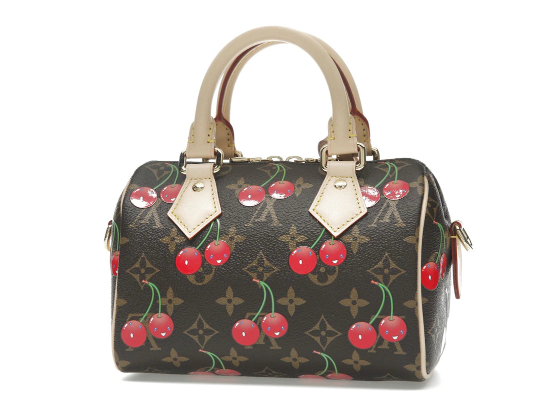 Louis Vuitton x Takashi Murakami Cherry Speedy Bandouliere 20 Brown Monogram - alternate angle 1